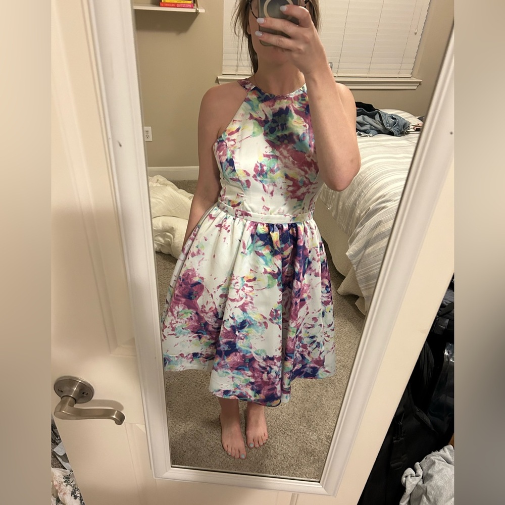 Parker dress, size 6 dress, multi color, thick fabric, worn once